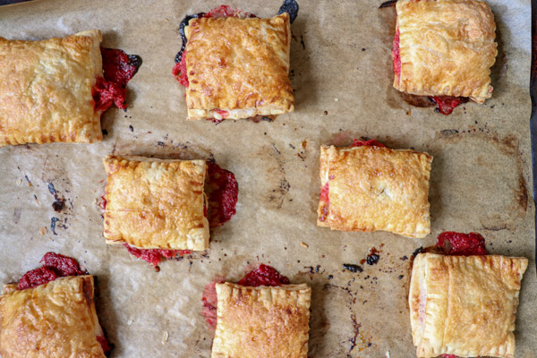 On-the-go Summertime Snacks Strawberry Rhubarb Turnovers