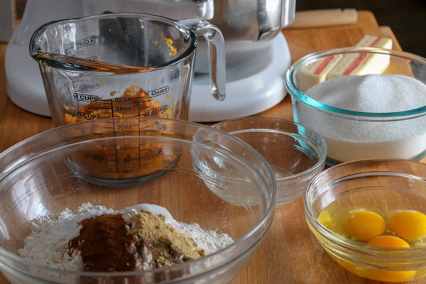 Ingredients for Pumpkin Steamed Pudding