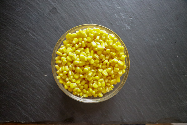 Canned corn in a bowl
