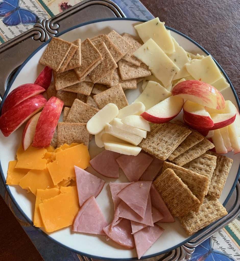 easy snack, cheese, meat, fruit crackers