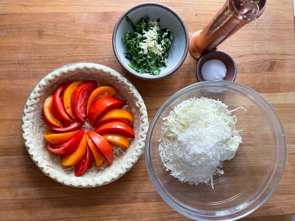 Tomato Basil Pie ingredients